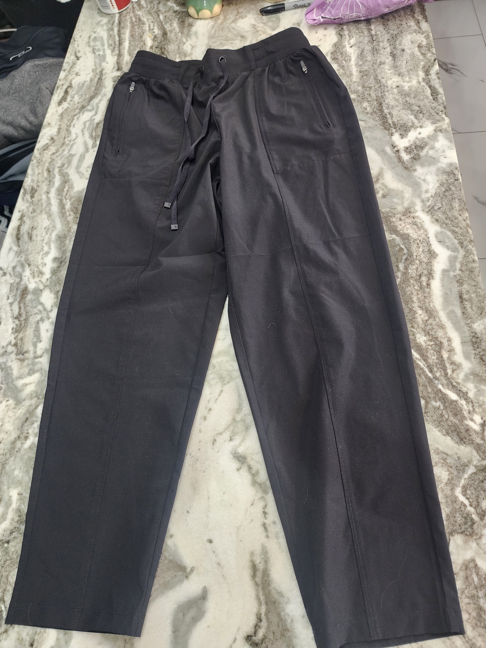 Lou & Grey Black Drawstring Wide-Leg Pants